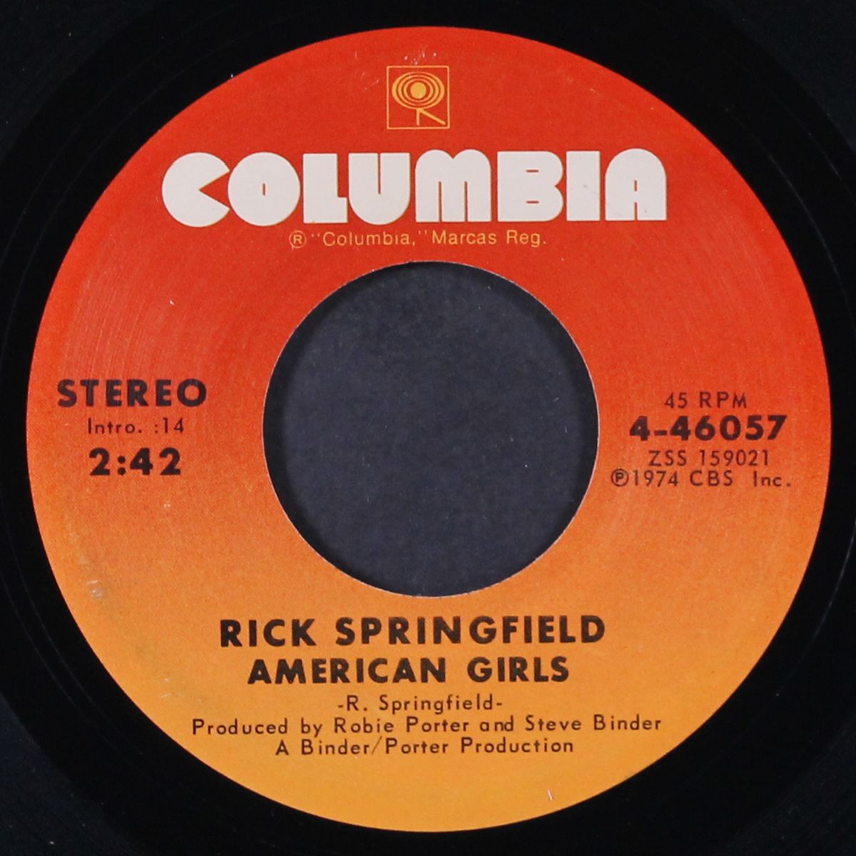 american girls / weep no more by RICK SPRINGFIELD