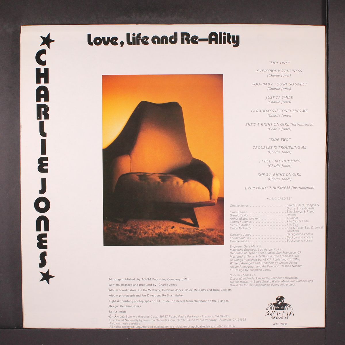 songs of love, life and re-ality by CHARLIE JONES