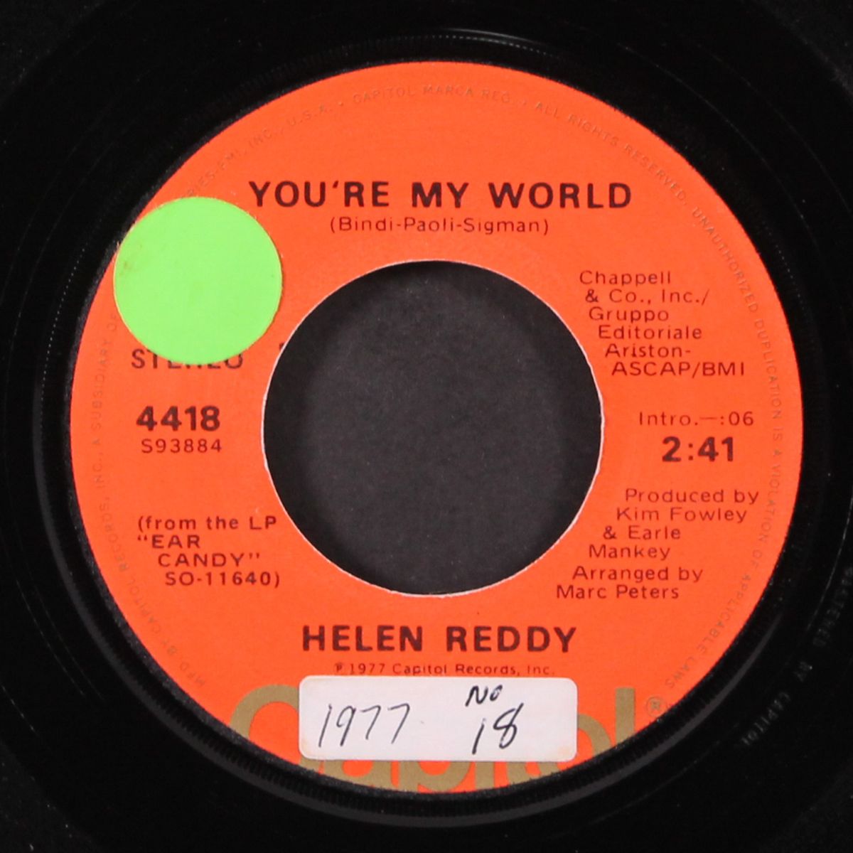 you're my world / thank you by HELEN REDDY