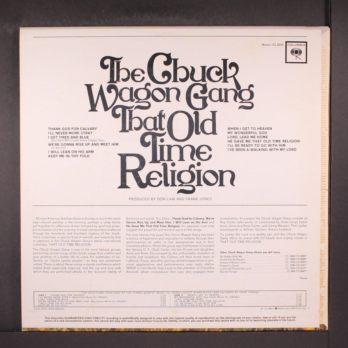 that old time religion by CHUCK WAGON GANG