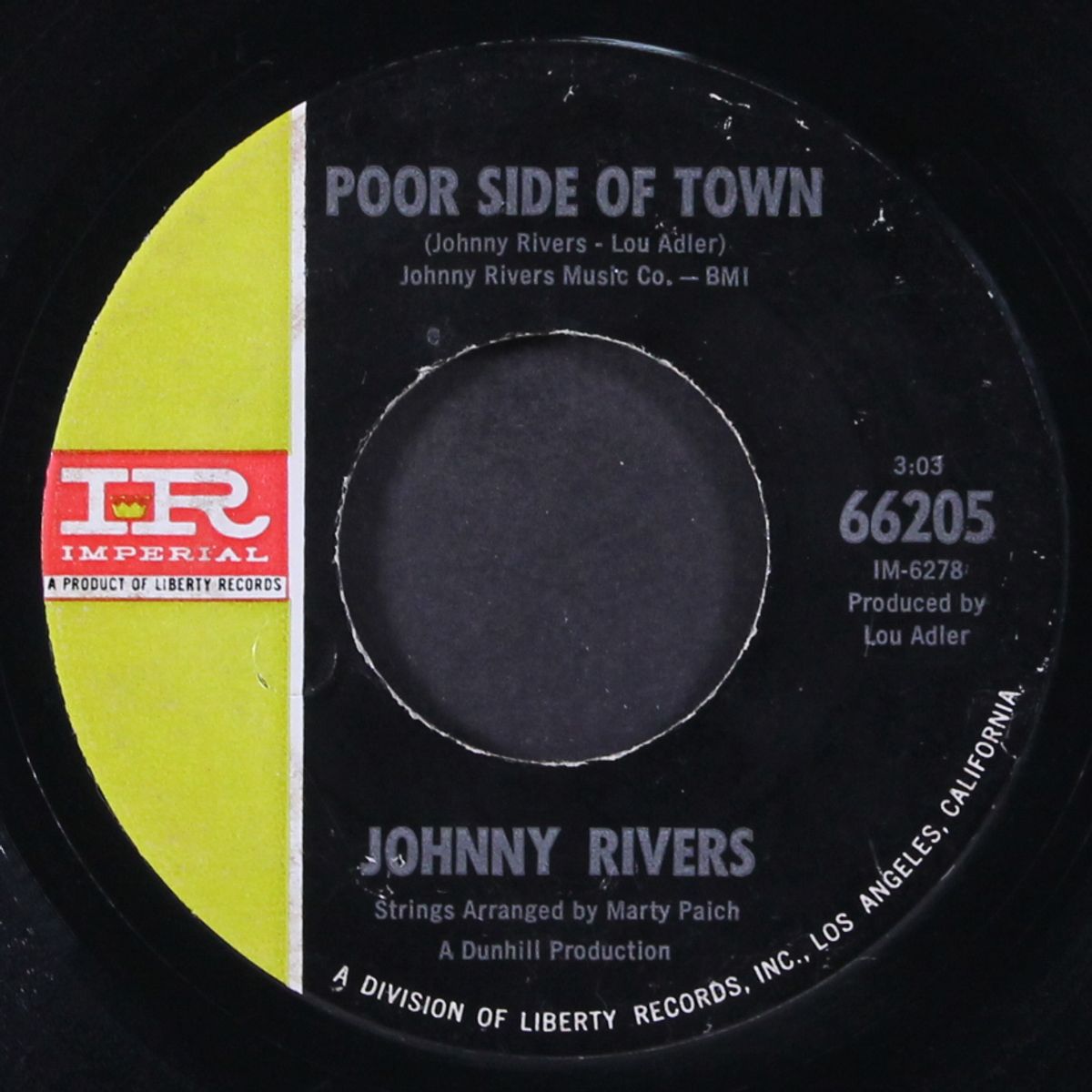 poor side of town / a man can cry by JOHNNY RIVERS