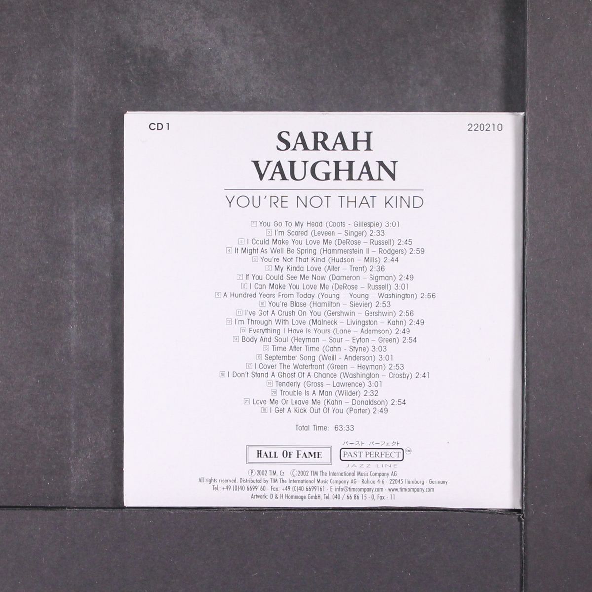 hall of fame by SARAH VAUGHAN