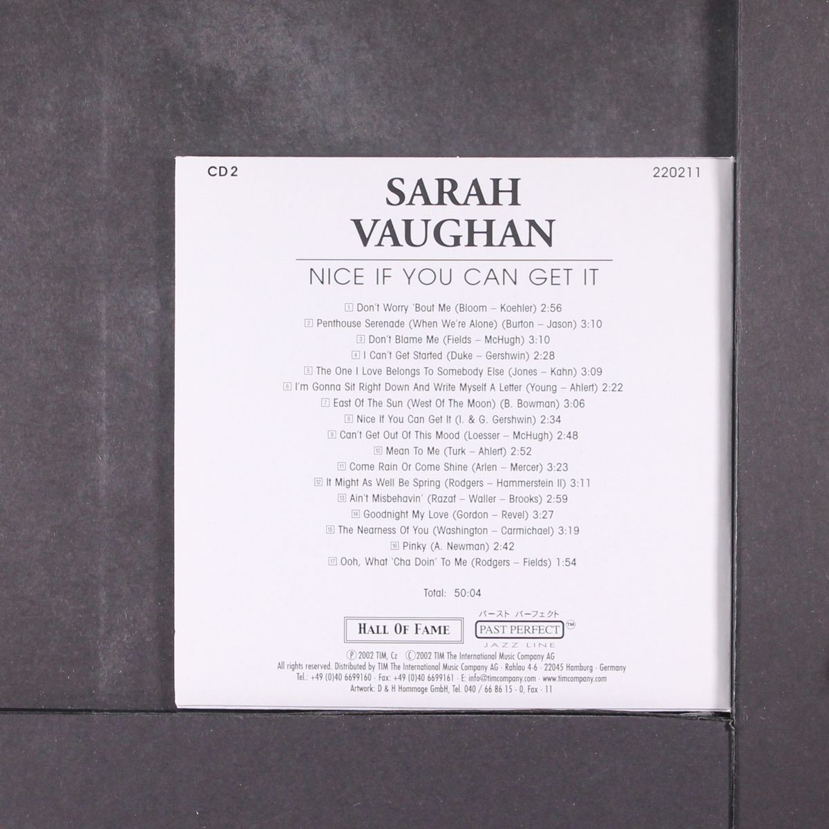 hall of fame by SARAH VAUGHAN