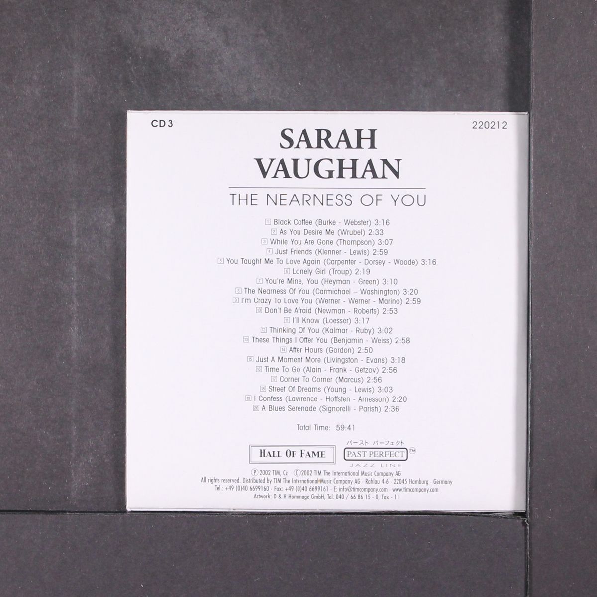 hall of fame by SARAH VAUGHAN