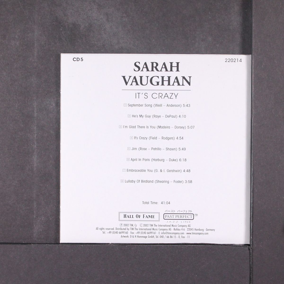 hall of fame by SARAH VAUGHAN