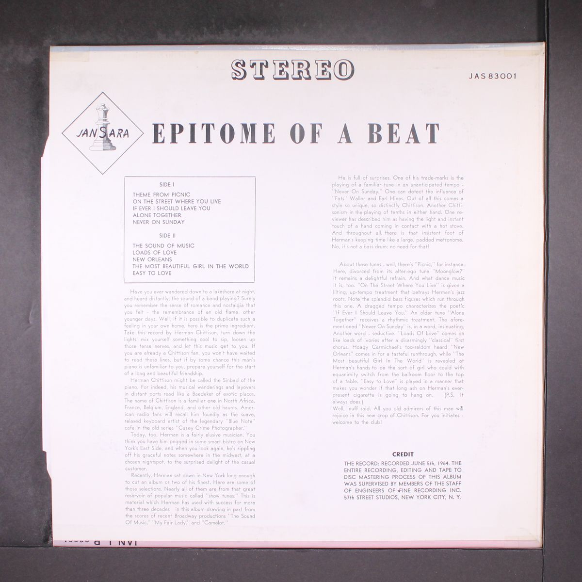 epitome of a beat by HERMAN CHITTISON