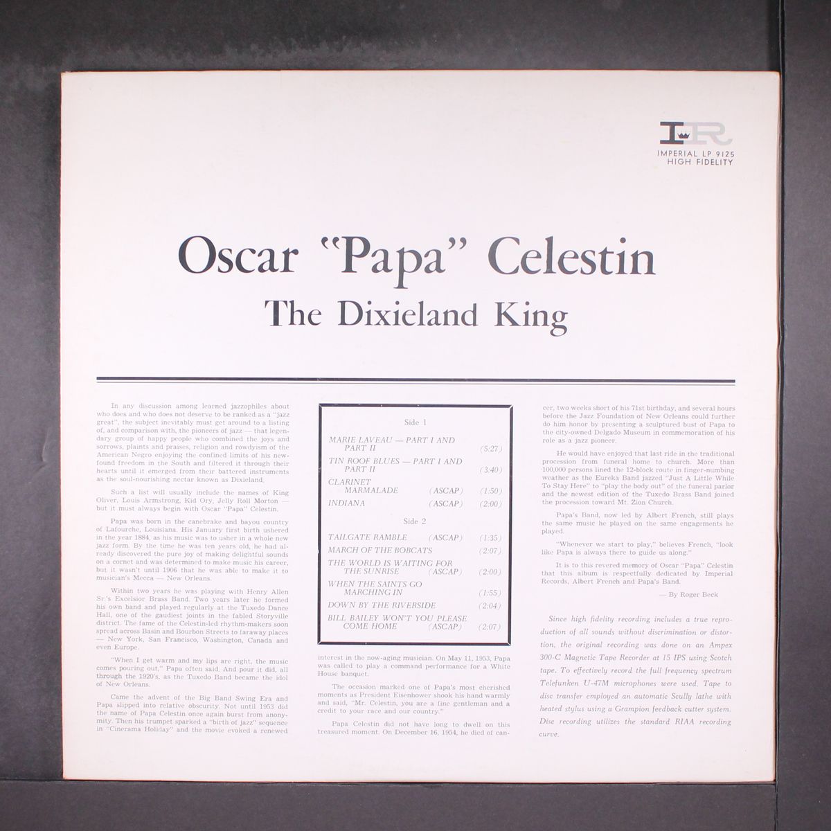 the dixieland king by OSCAR 'PAPA' CELESTIN