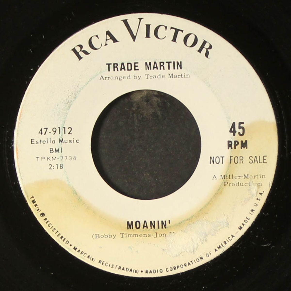 moanin' / take me for a little while by TRADE MARTIN