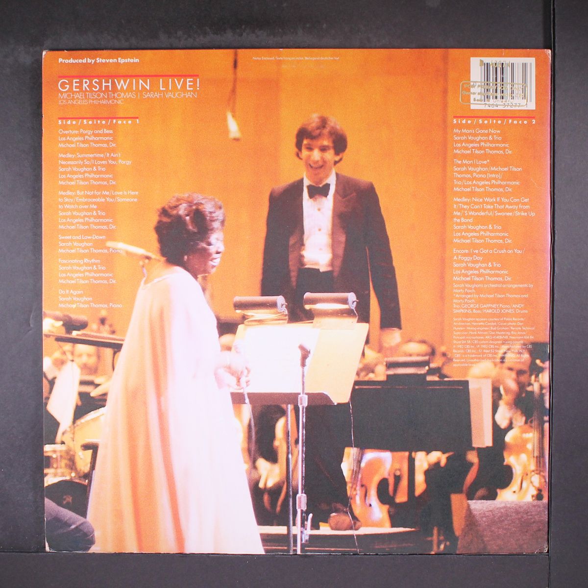 gershwin live! by SARAH VAUGHAN & MICHAEL TILSON THOMAS