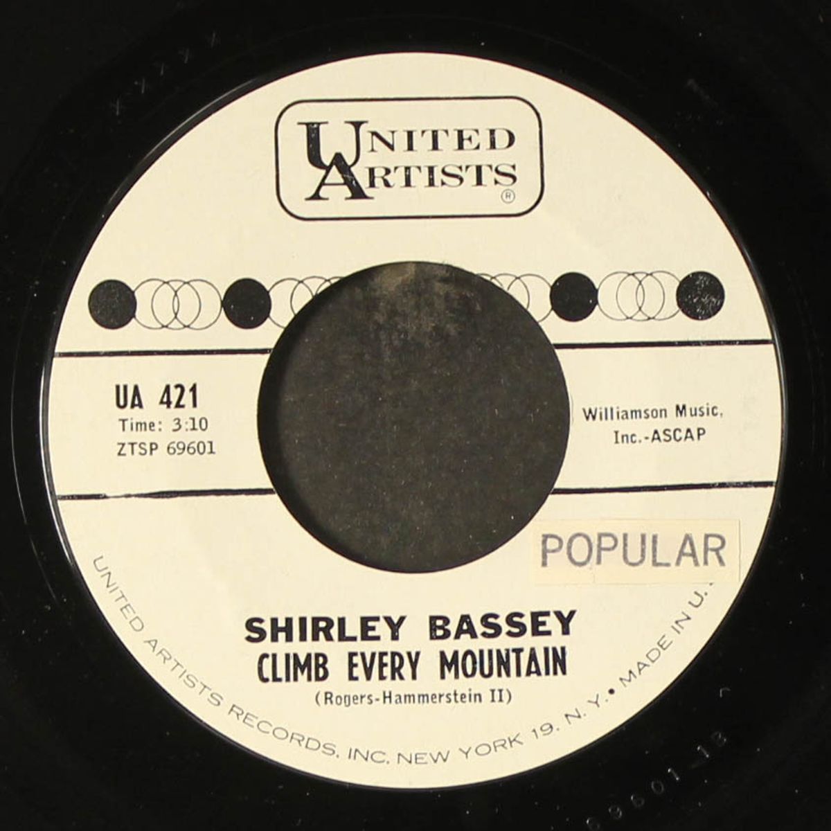 climb every mountain / where are you by SHIRLEY BASSEY