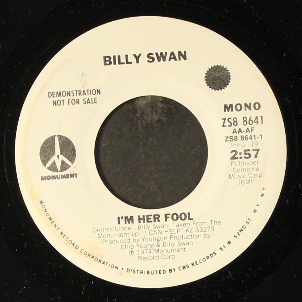 i'm her fool / mono by BILLY SWAN