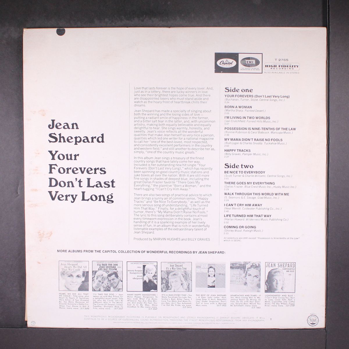 your forevers don't last very long by JEAN SHEPARD