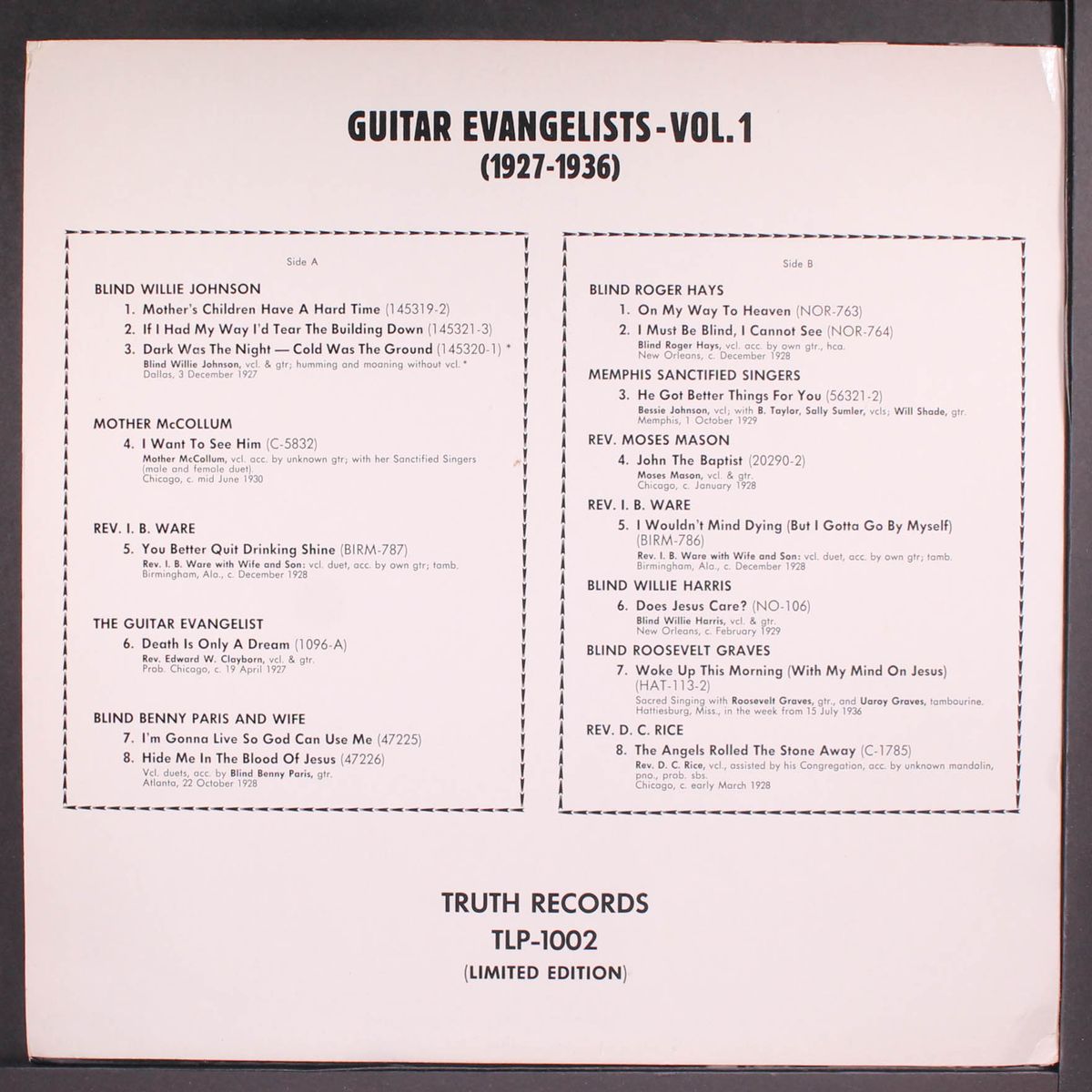 guitar evangelists, vol. 1 by VARIOUS