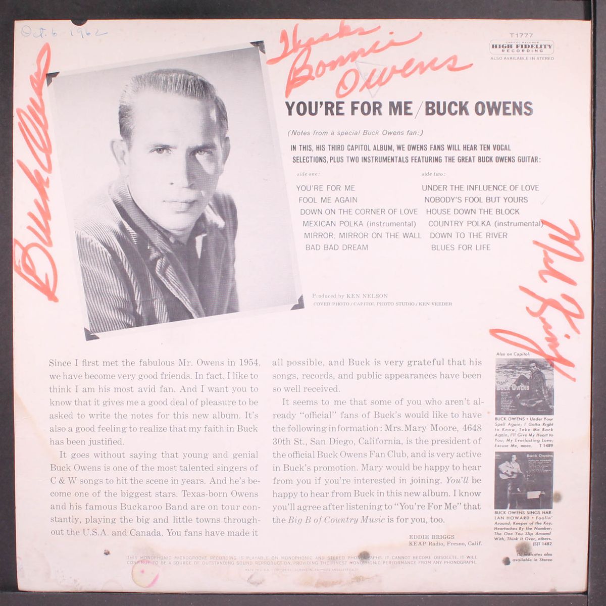 you're for me by BUCK OWENS