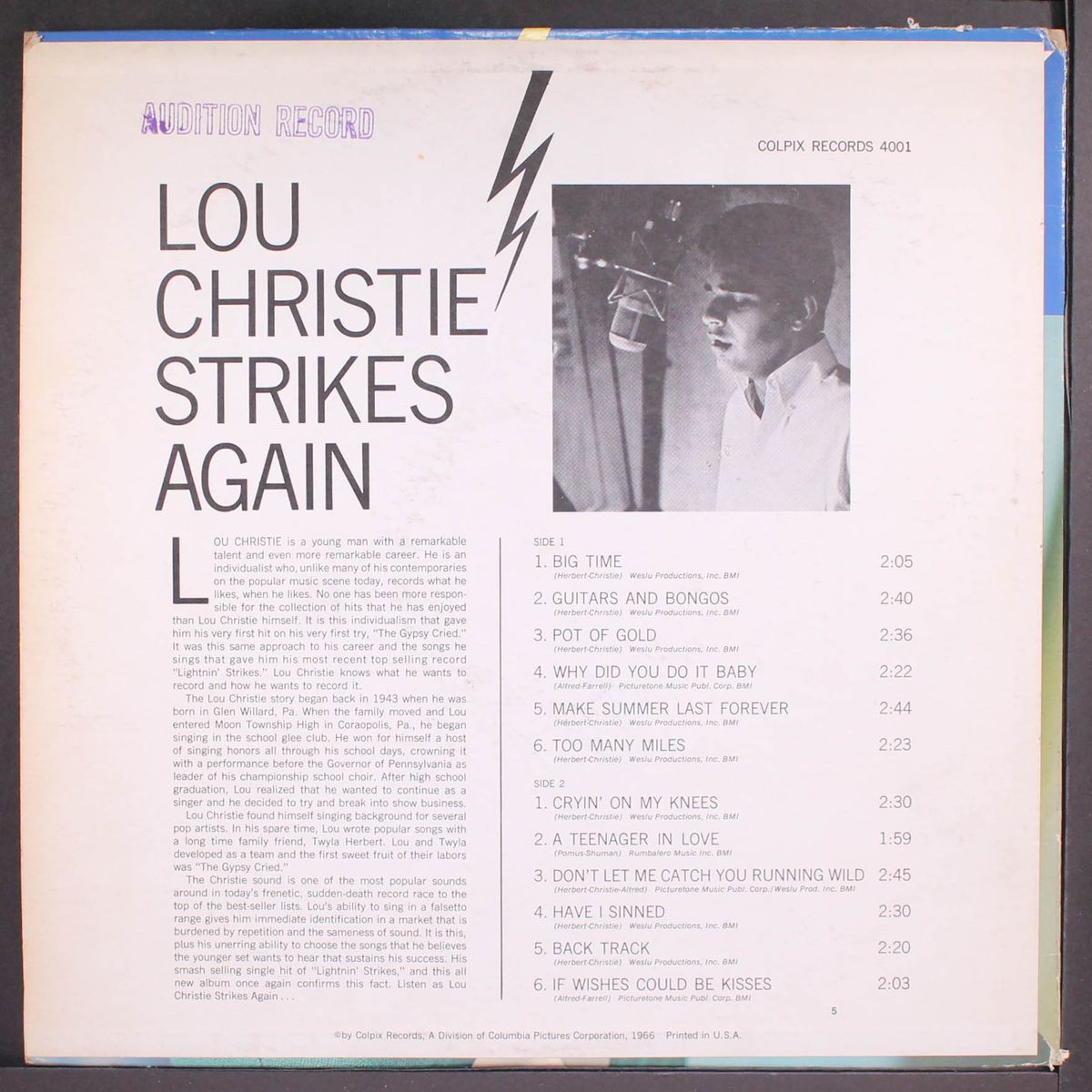 strikes again by LOU CHRISTIE