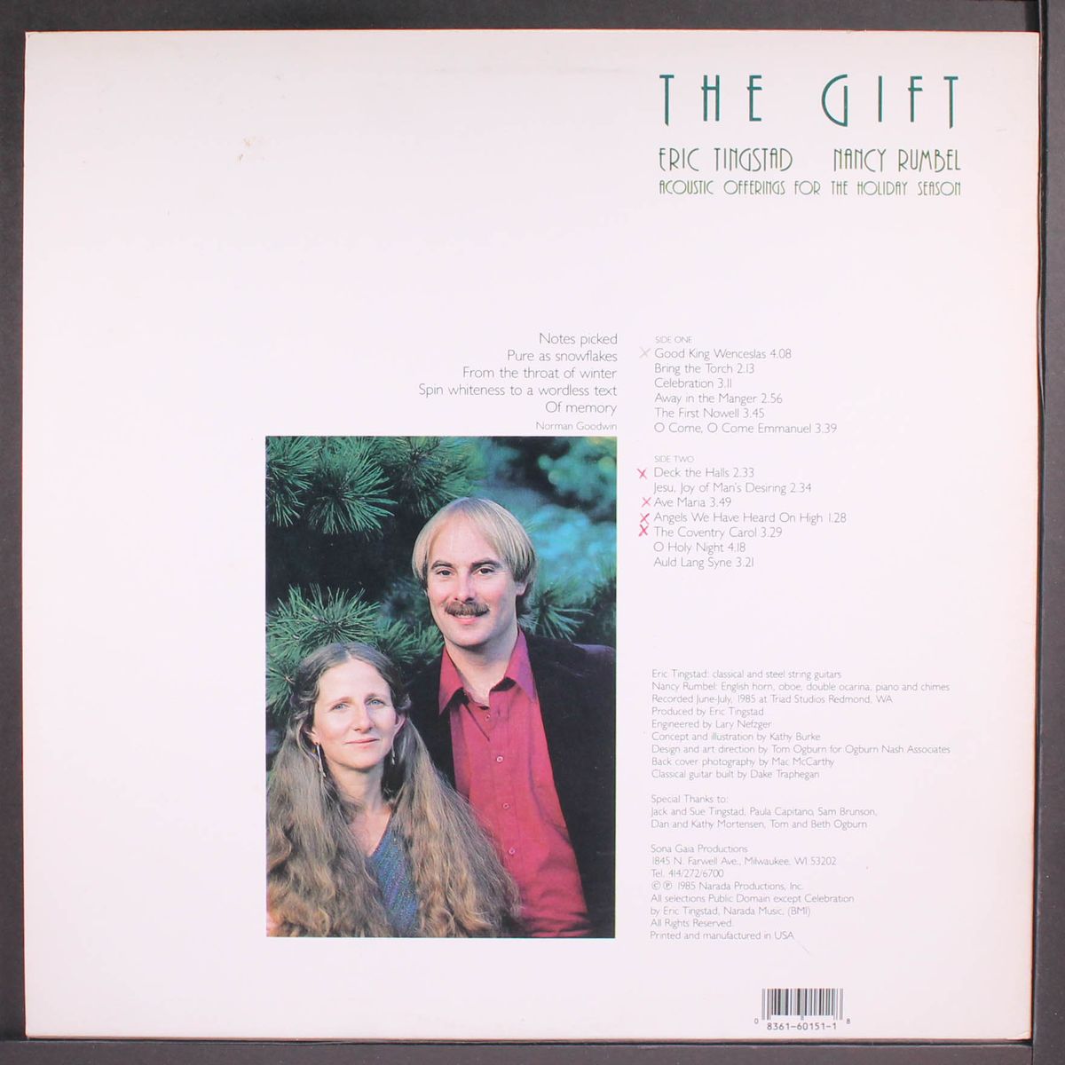 the gift: acoustic offerings for the holiday season by ERIC TINGSTAD & NANCY RUMBEL