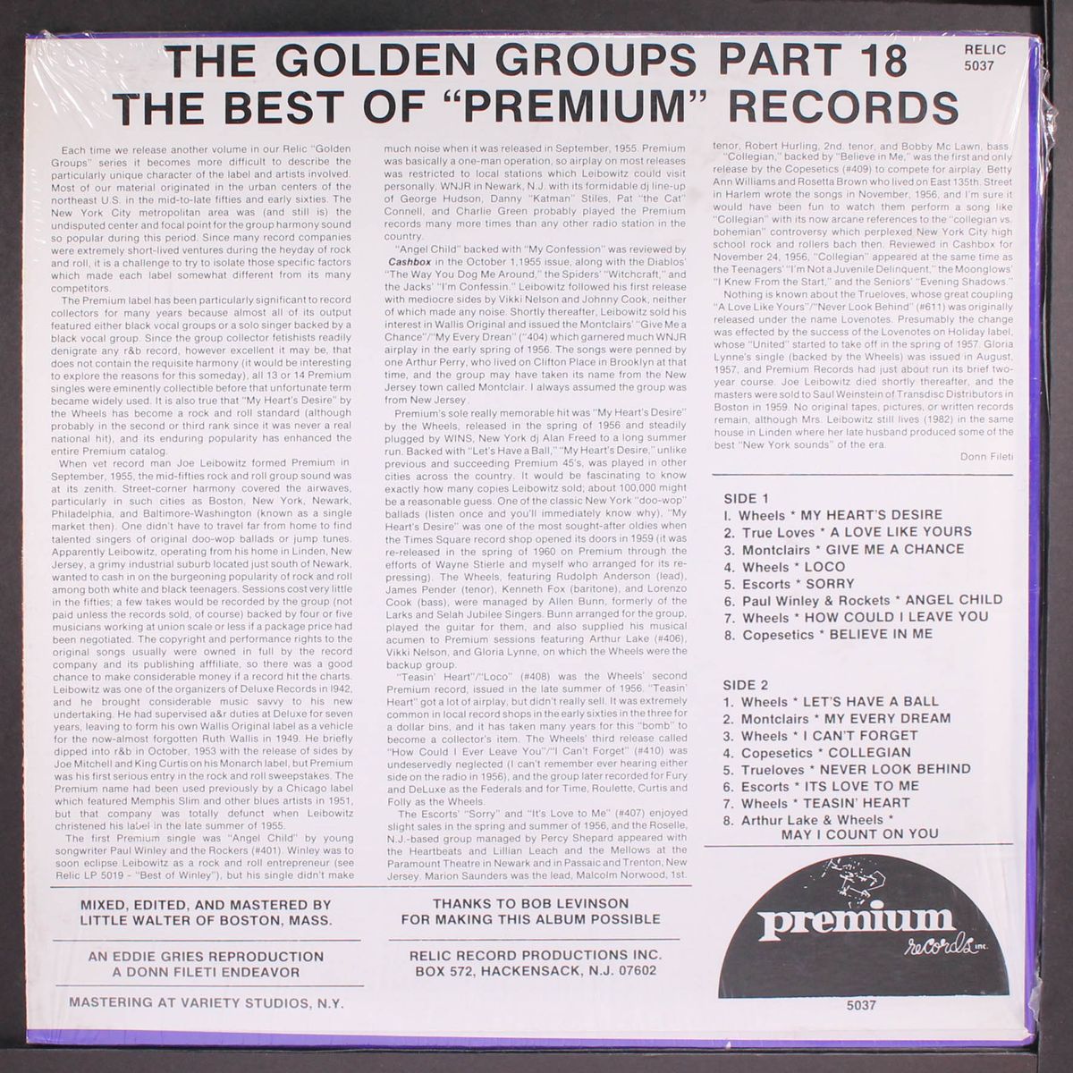 golden groups vol. 18 best of preimium records by VARIOUS