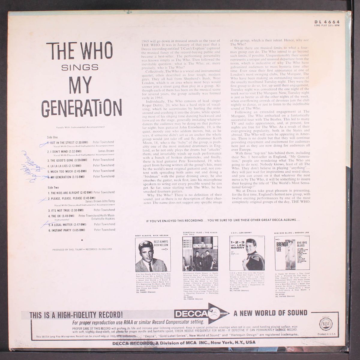 sings my generation by WHO