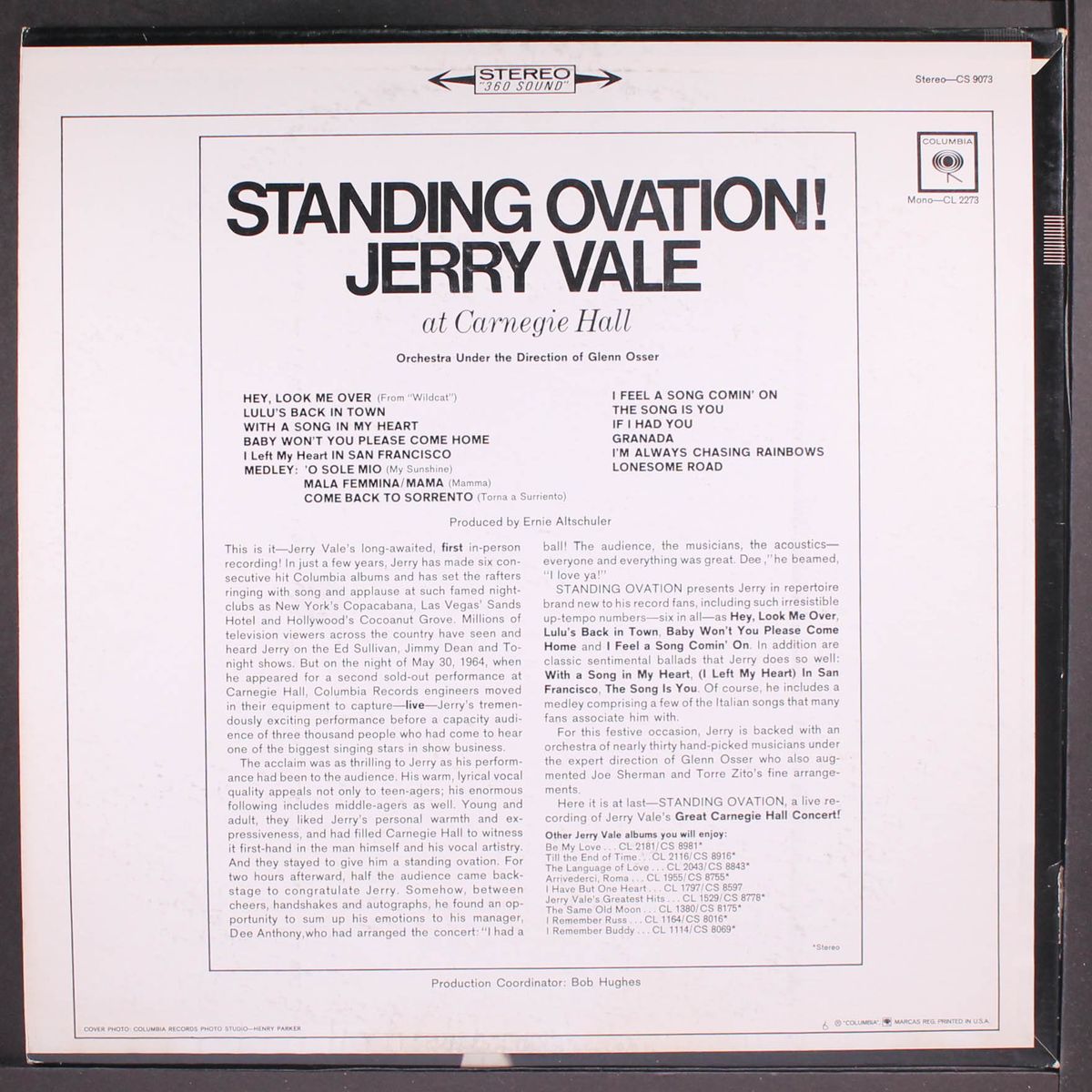 standing ovation by JERRY VALE