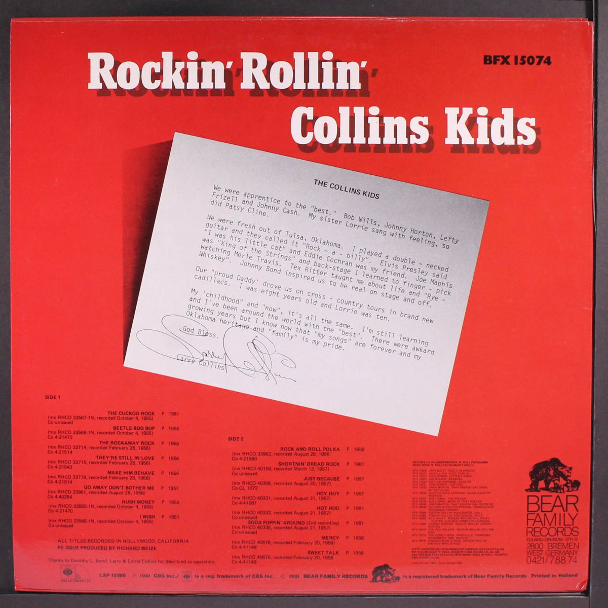 rockin' rollin' by COLLINS KIDS
