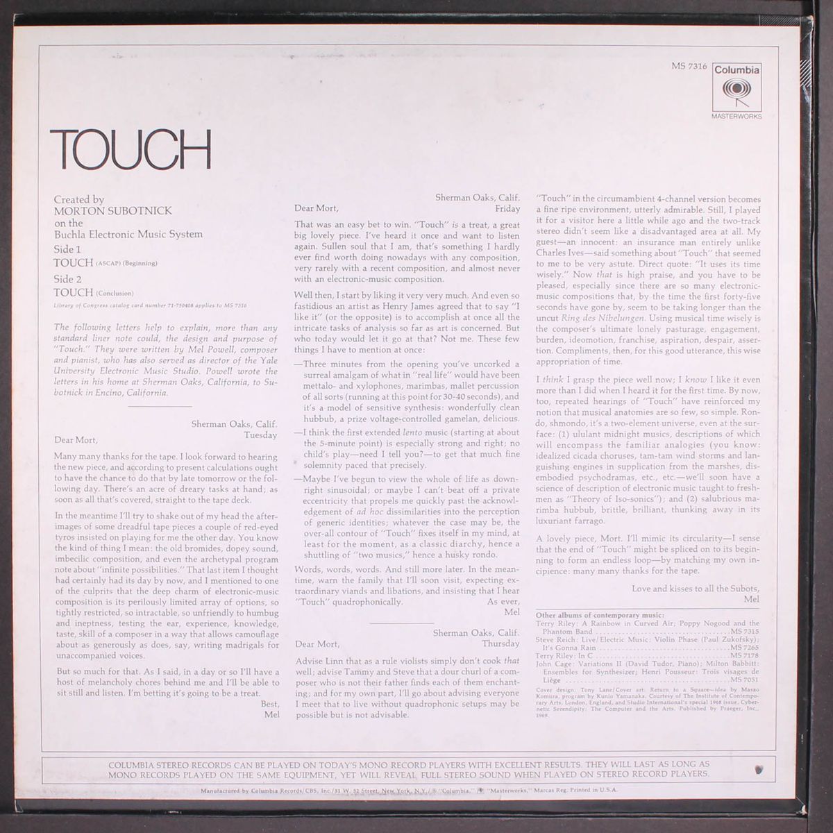 touch by MORTON SUBOTNICK