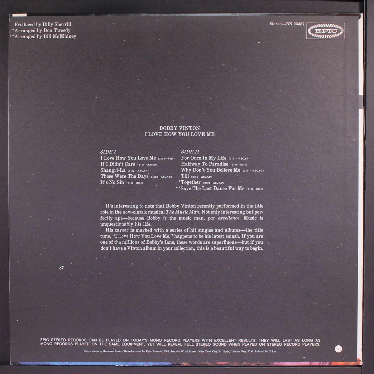 i love how you love me by BOBBY VINTON