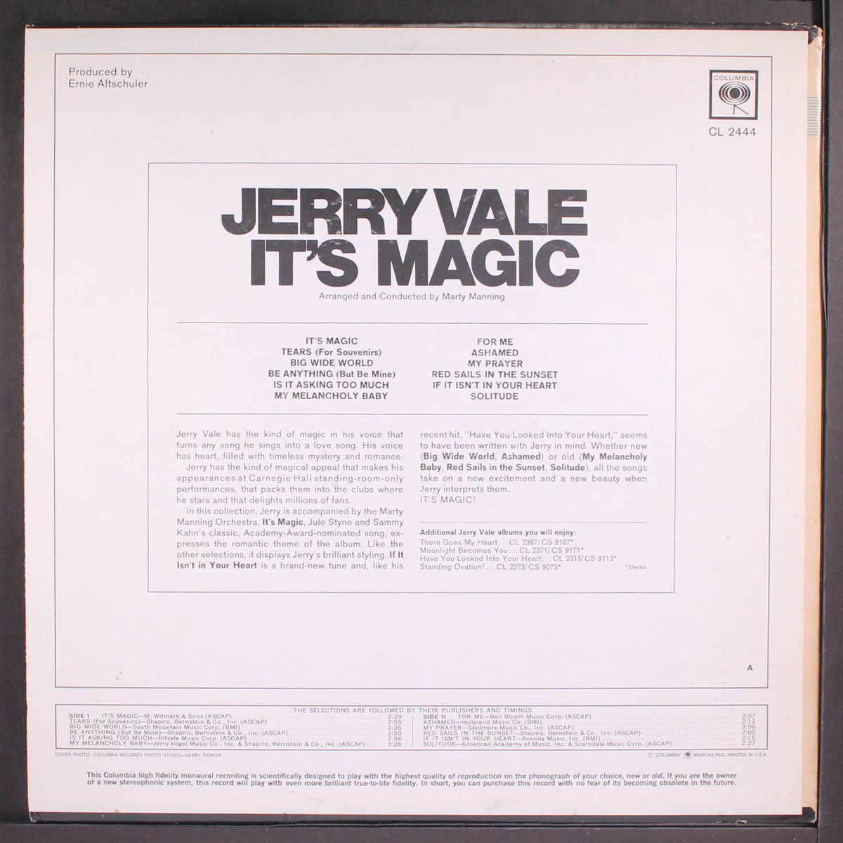 it's magic by JERRY VALE
