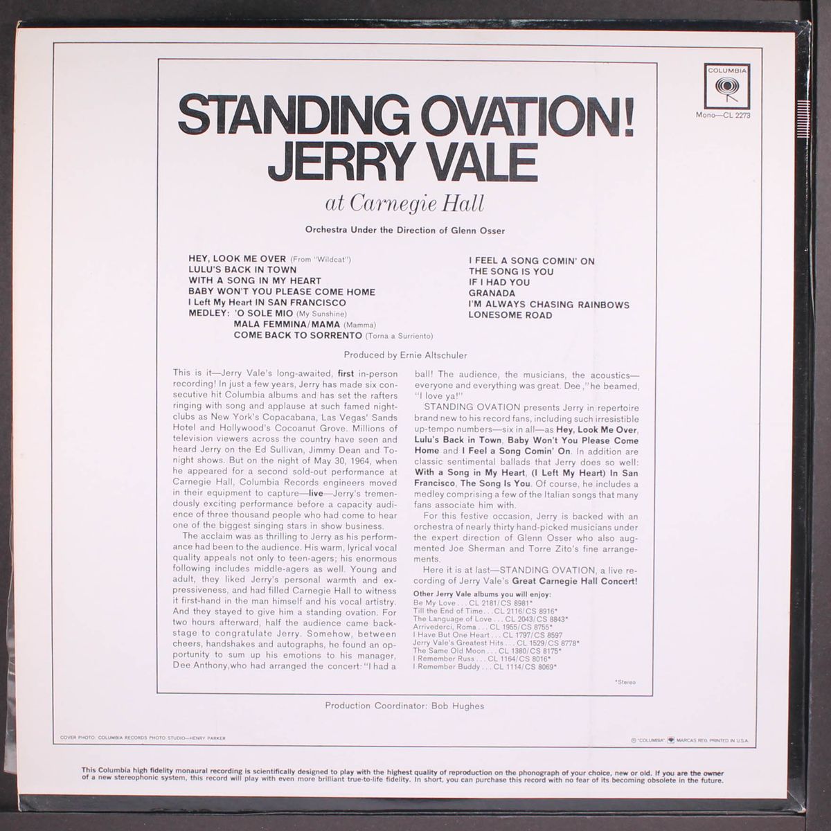 standing ovation! by JERRY VALE