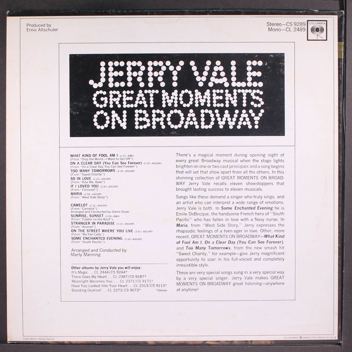 great moments on broadway by JERRY VALE