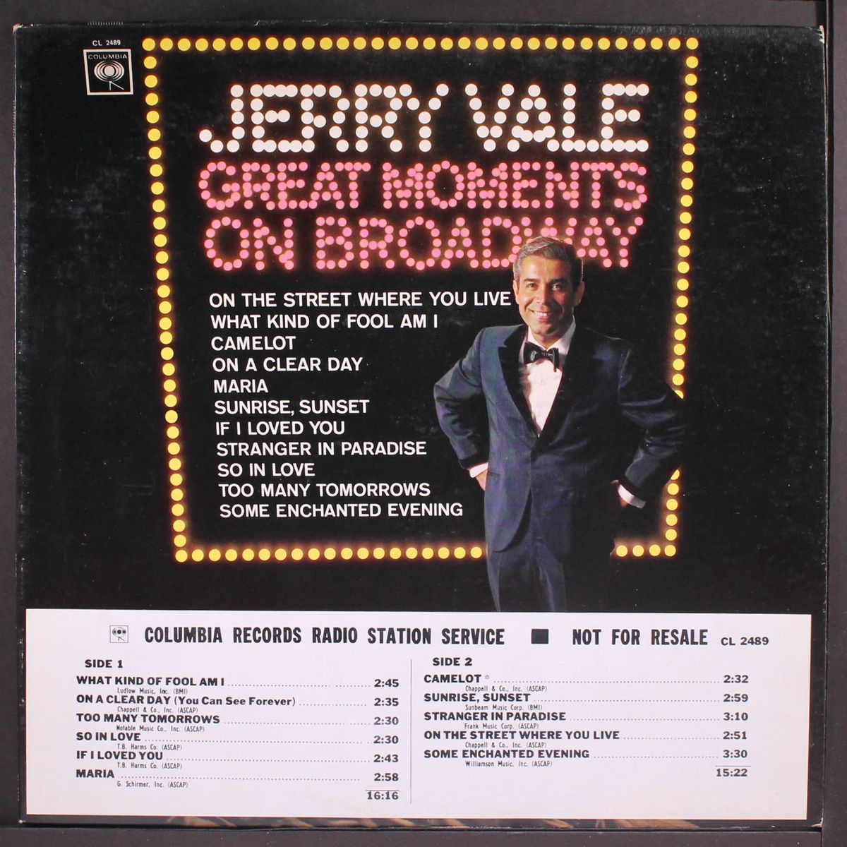 great moments on broadway by JERRY VALE