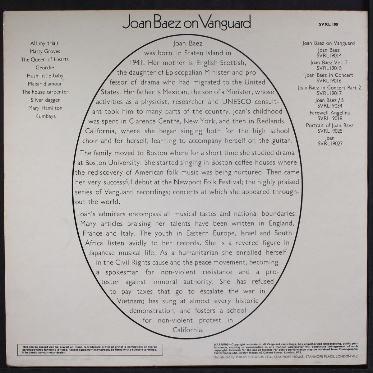 on vanguard by JOAN BAEZ