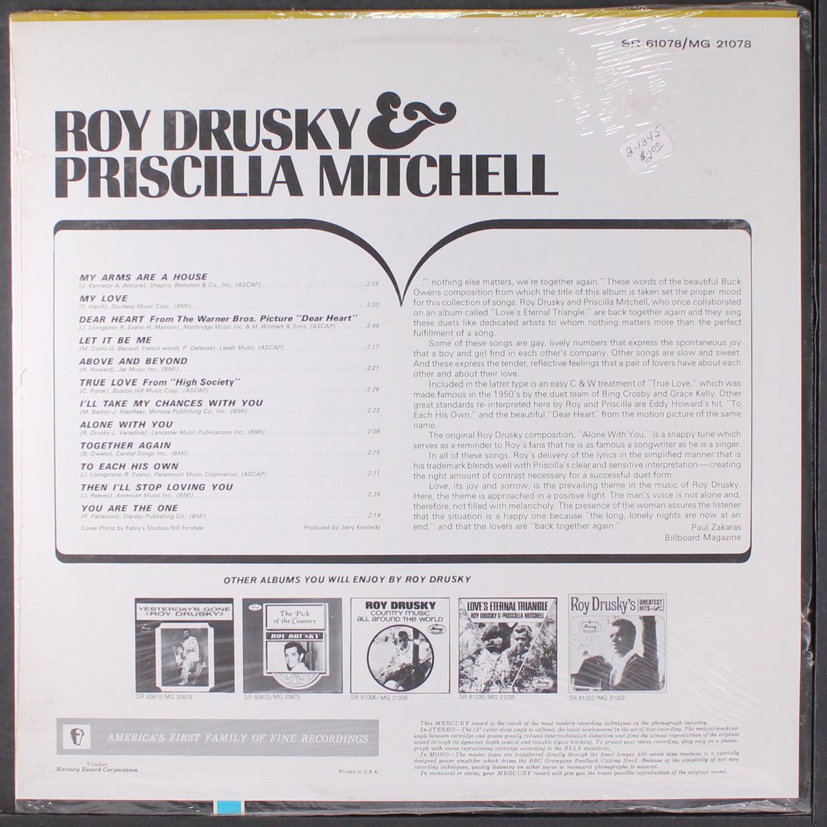 together again by ROY DRUSKY & PRISCILLA MITCHELL