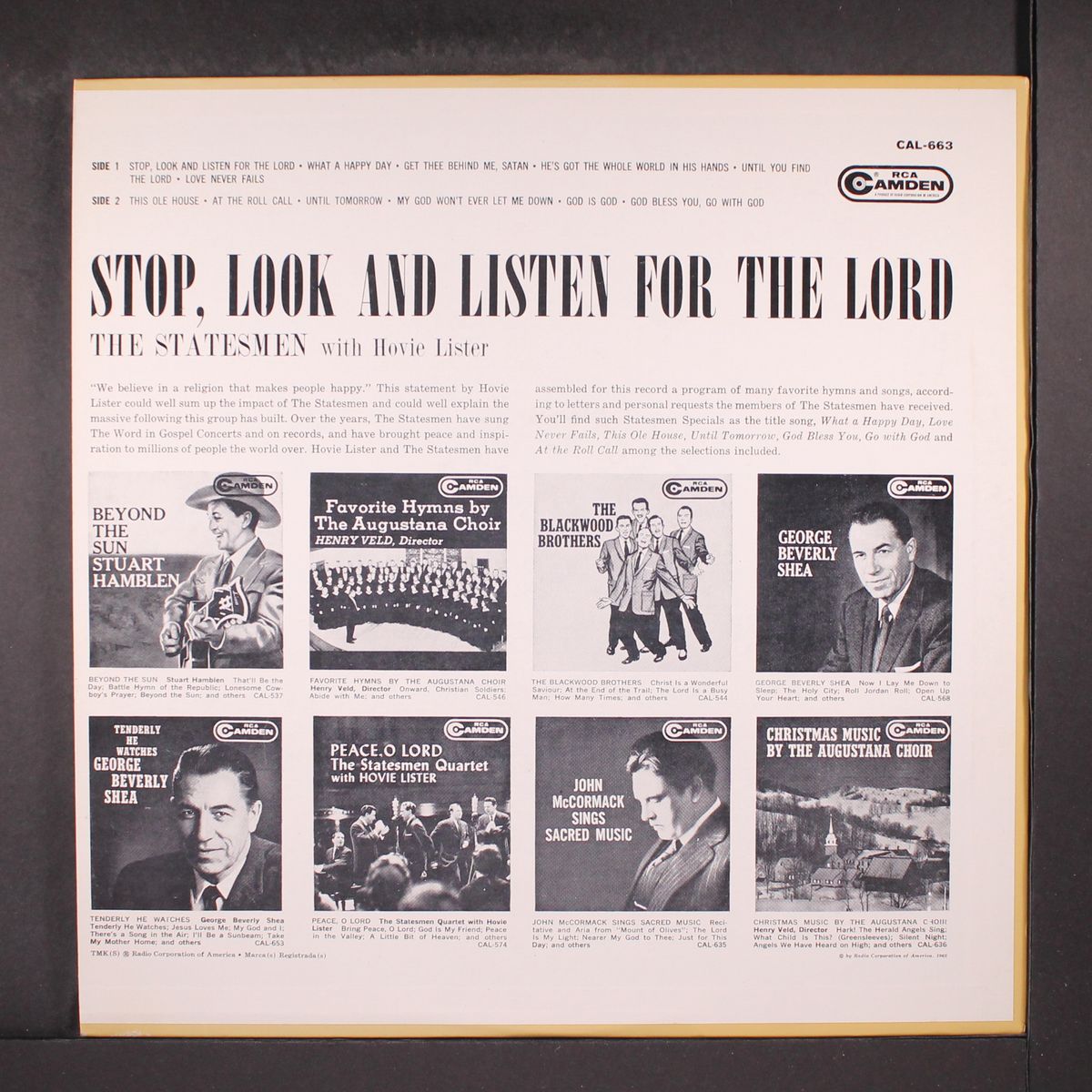 stop, look and listen for the lord by STATESMEN