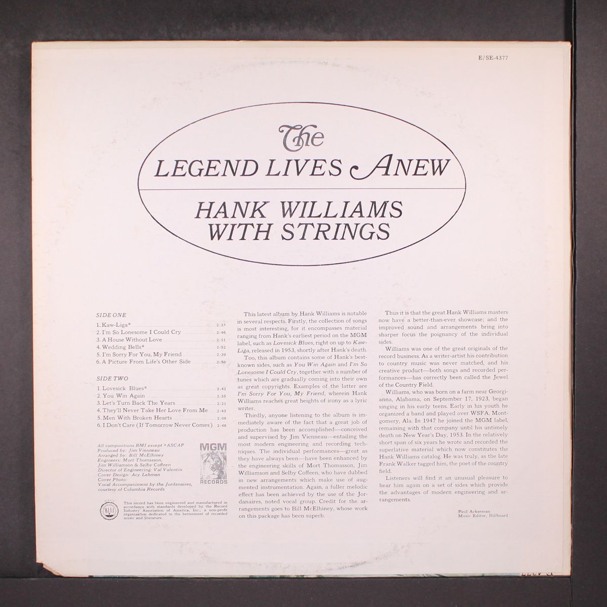 the legend lives anew by HANK WILLIAMS