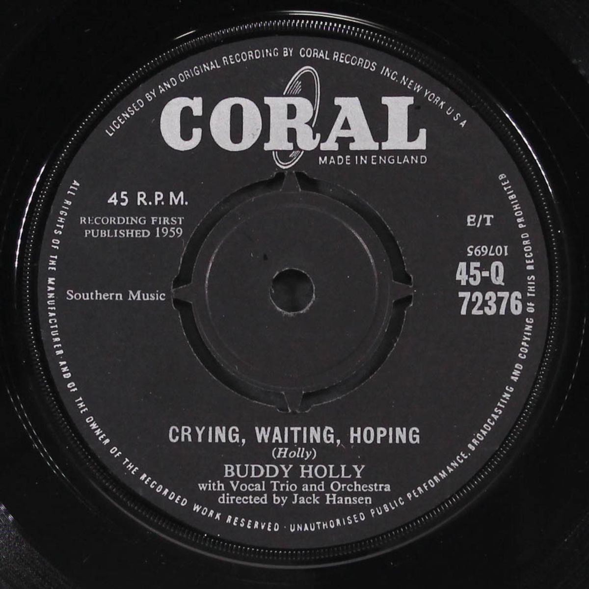 peggy sue got married / crying, waiting, hoping by BUDDY HOLLY