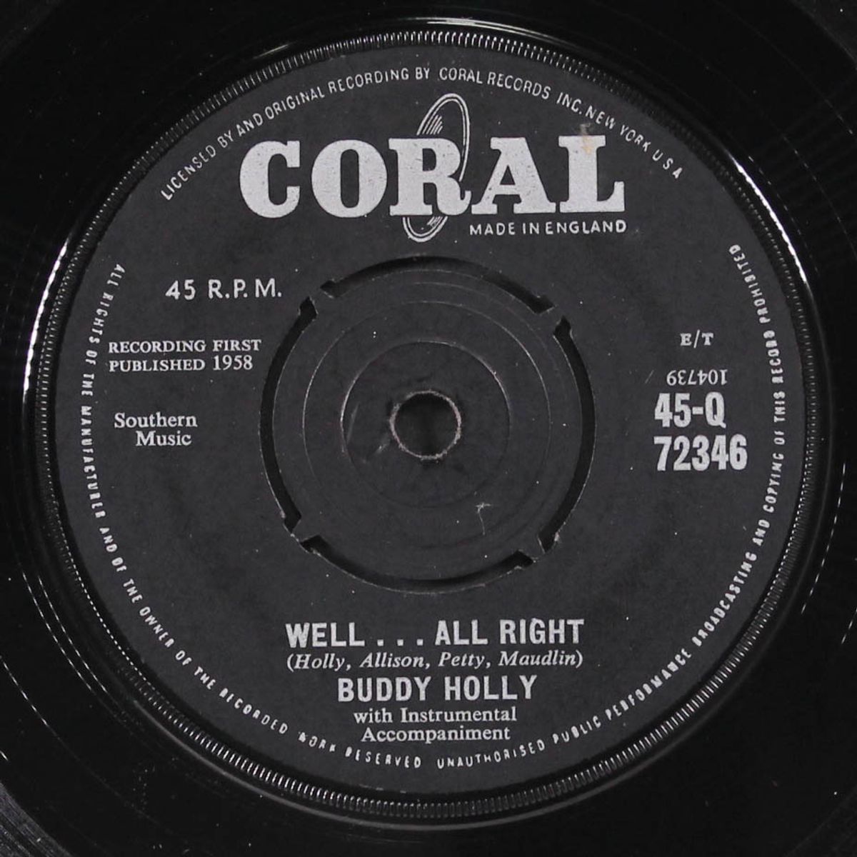 heartbeat / well....all right by BUDDY HOLLY