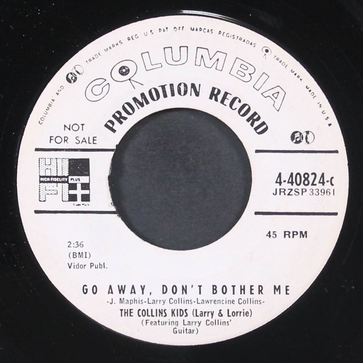 go away don't bother me / move a little closer by COLLINS KIDS