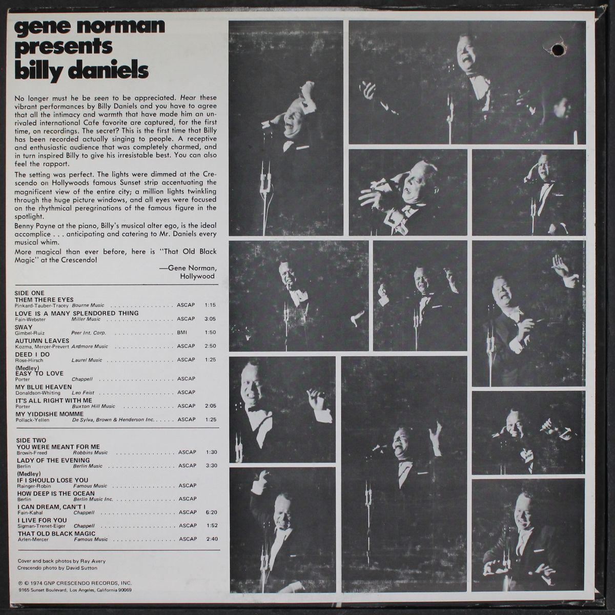 at the crescendo by BILLY DANIELS