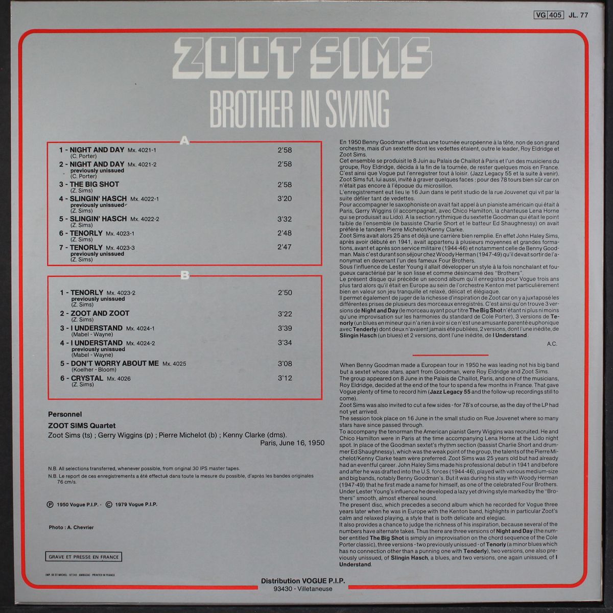 brother in swing by ZOOT SIMS