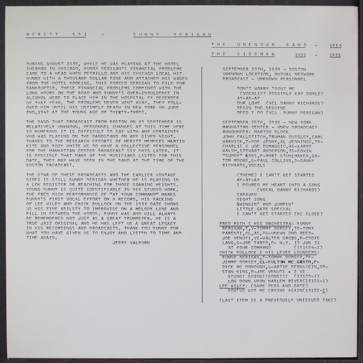 bunny berigan by BUNNY BERIGAN