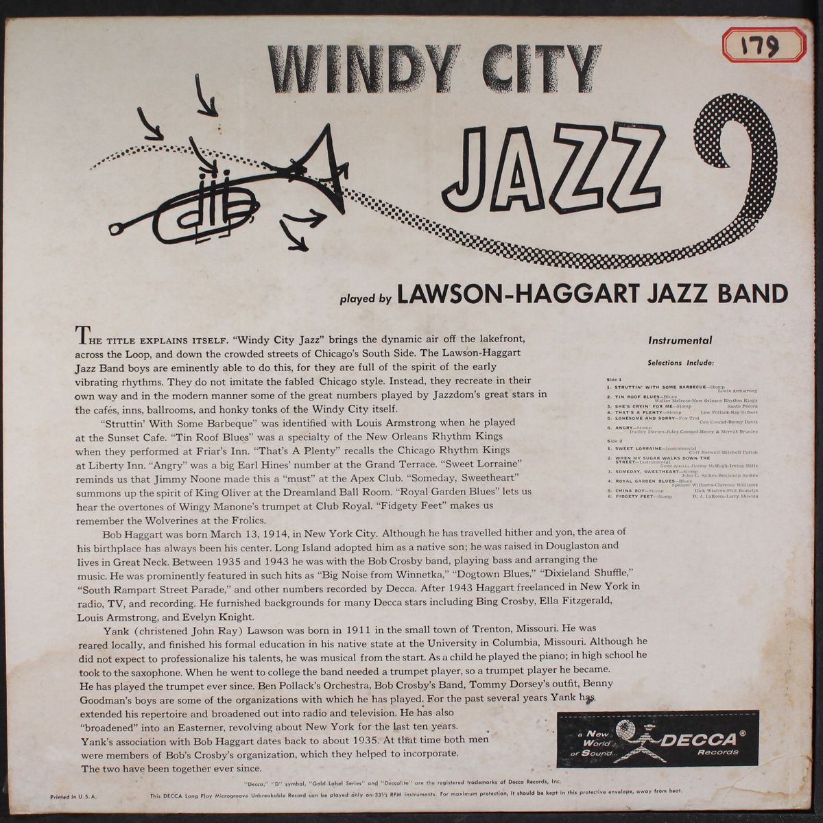 windy city jazz by LAWSON-HAGGART JAZZ BAND