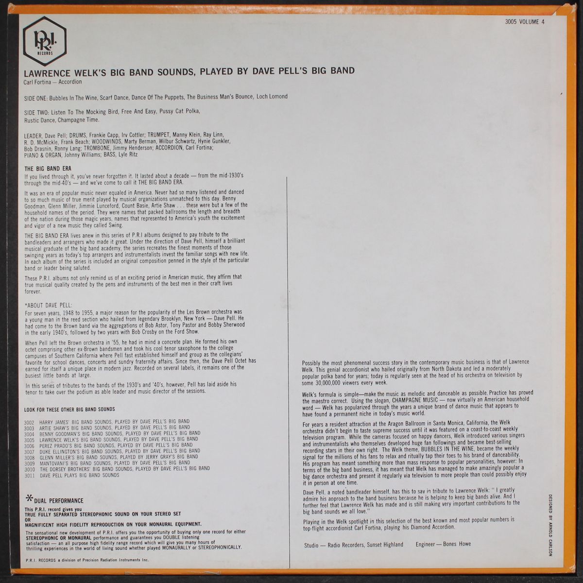 plays lawrence welk's big band sounds by DAVE PELL