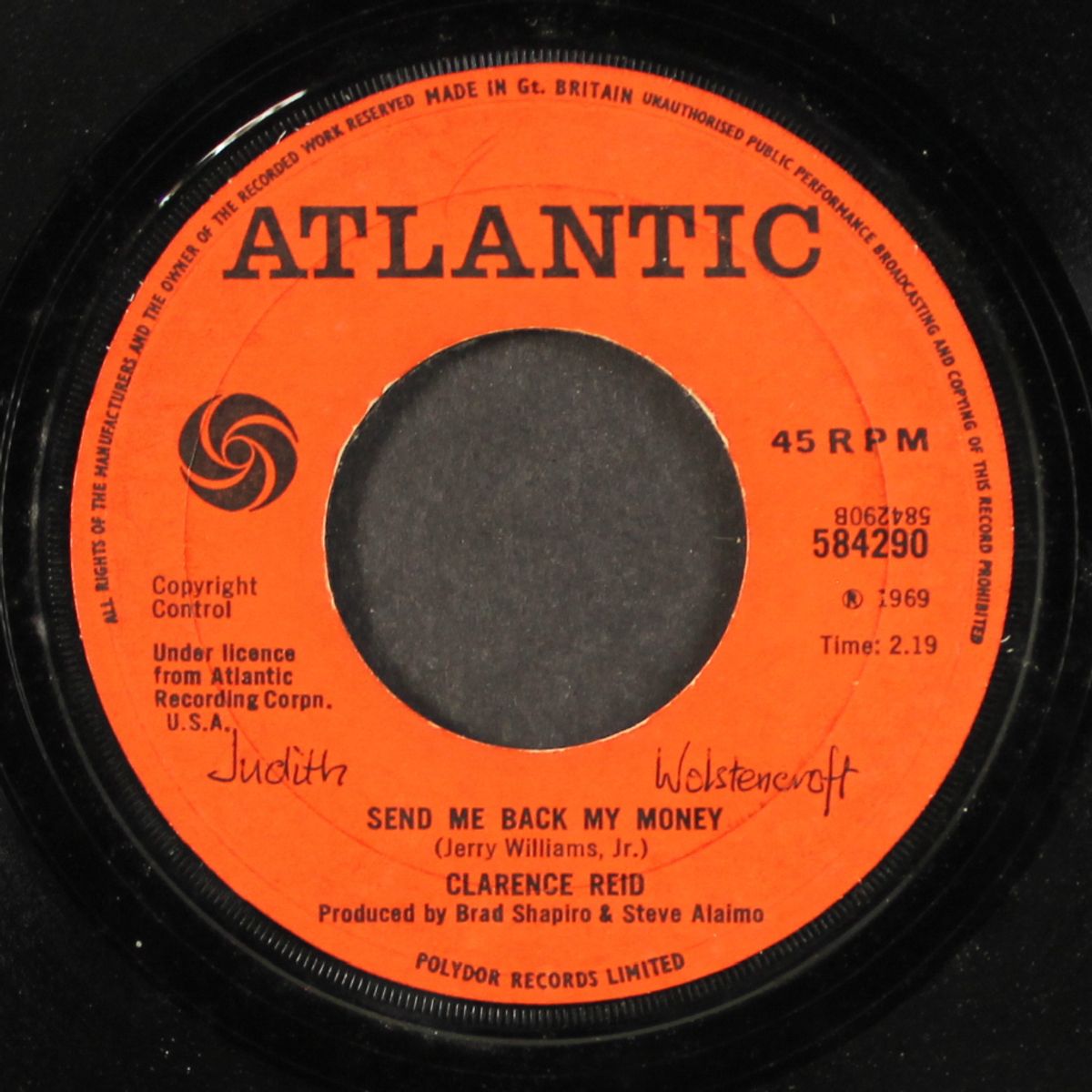 nobody but you babe / send me back my money by CLARENCE REID