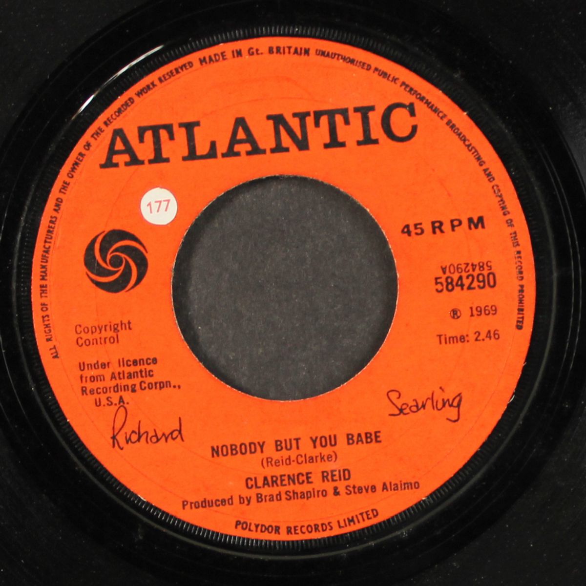 nobody but you babe / send me back my money by CLARENCE REID