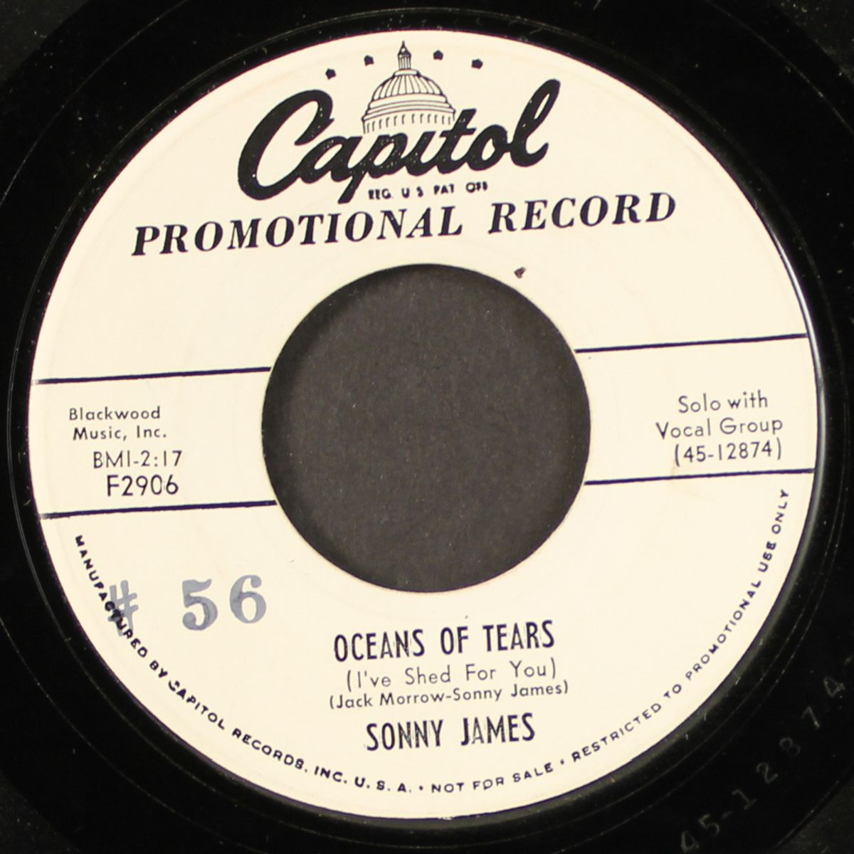 oceans of tears / she done give her heart to me by SONNY JAMES