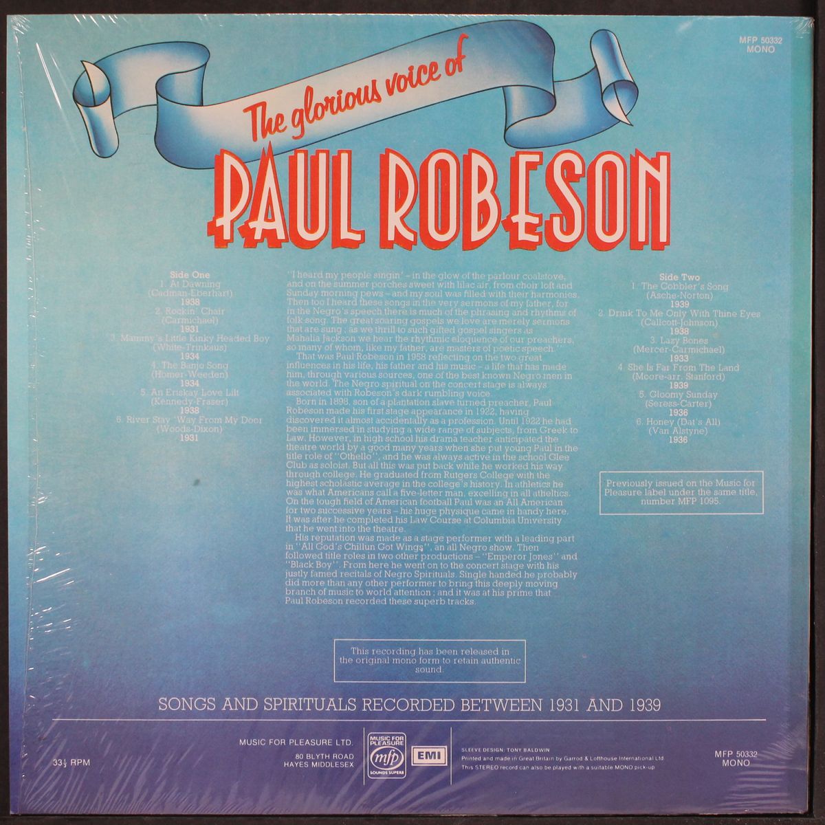 the glorious voice of by PAUL ROBESON