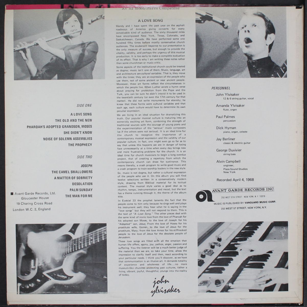 a love song by JOHN YLVISAKER