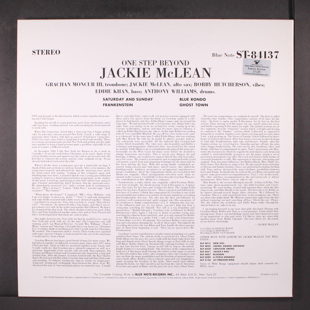 one step beyond by JACKIE MCLEAN