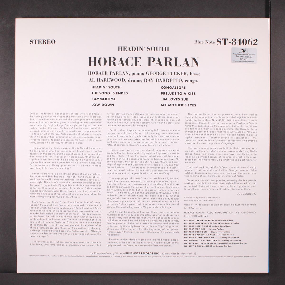 headin' south by HORACE PARLAN