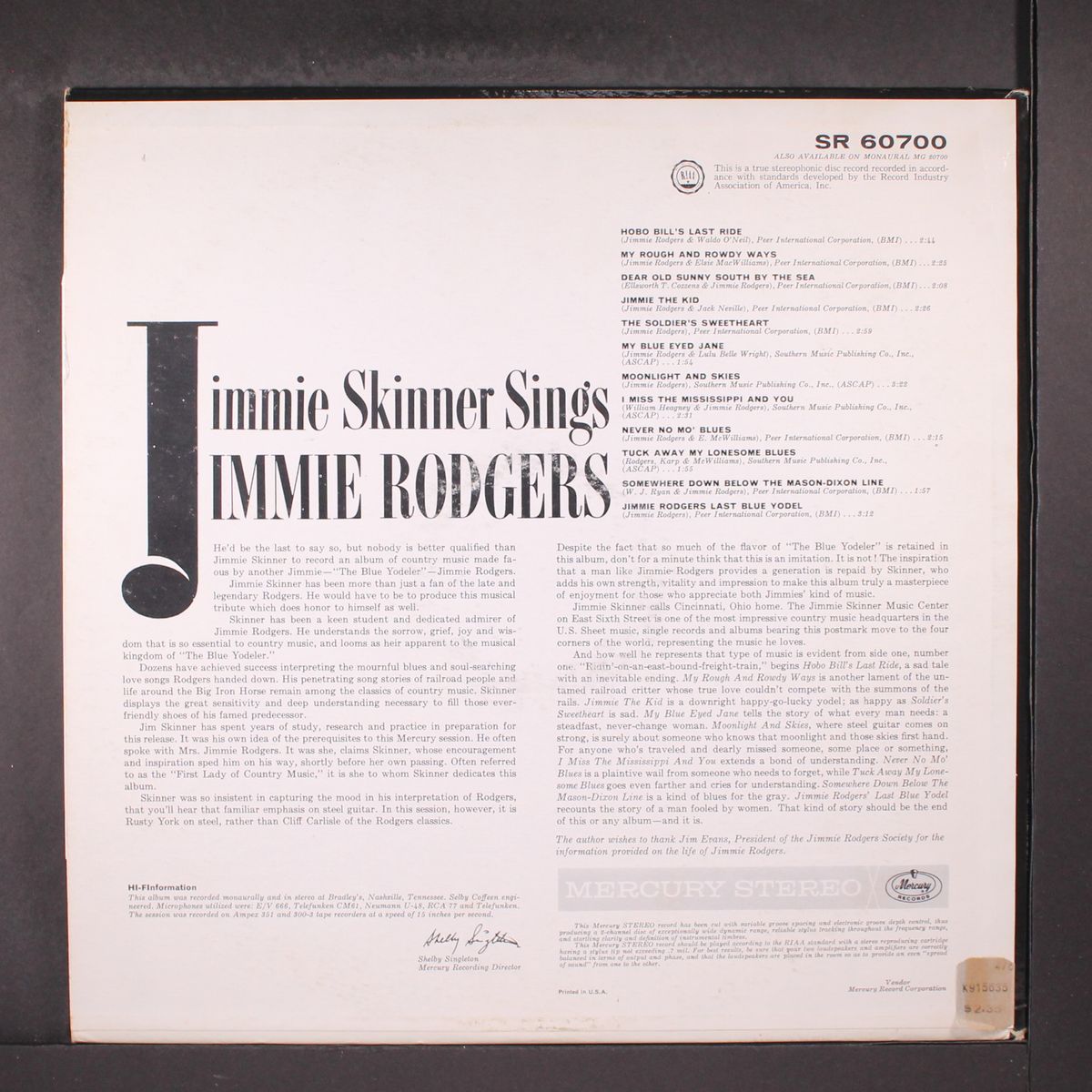 sings jimmie rodgers by JIMMIE SKINNER